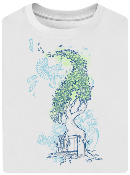 Nature vs. Technology unisex tričko oversized White