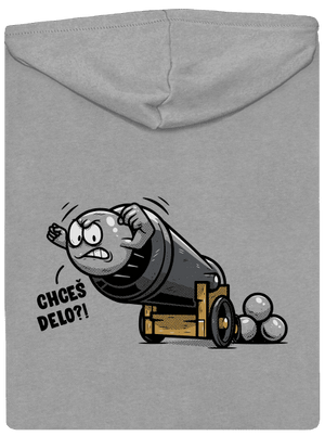 Chceš delo? pánska mikina na zips Light Melange