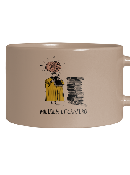 Milujem literatúru hrnček makronka Brown Macaron