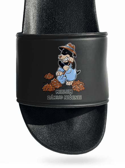 Krtko záhradník šľapky Black