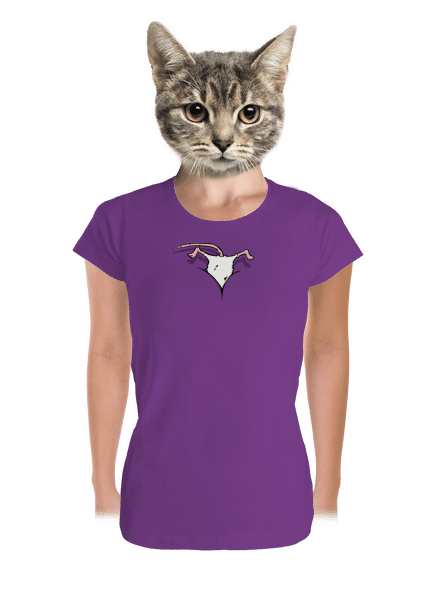 Myš vo výstrihu dámske tričko prémium Purple