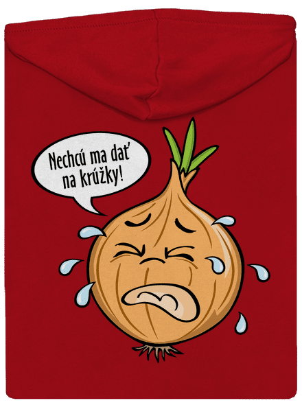 Cibuľa na krúžky pánska mikina na zips Red