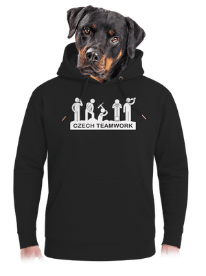 Czech Teamwork unisex mikina premium Dark Black