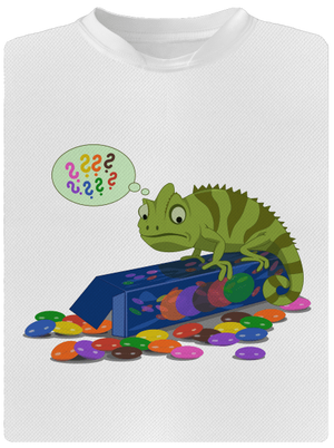 Zmätený chameleón pánske športové tričko White