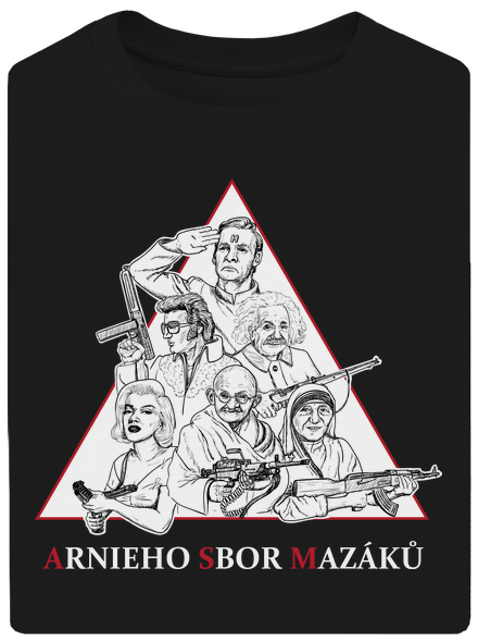 Arnieho sbor mazáků unisex tričko oversized Black