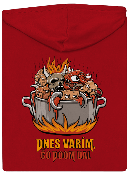 Čo Doom dal pánska mikina na zips Red