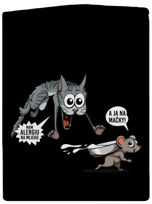 Alergická mačka a myš dámska mikina na zips Black