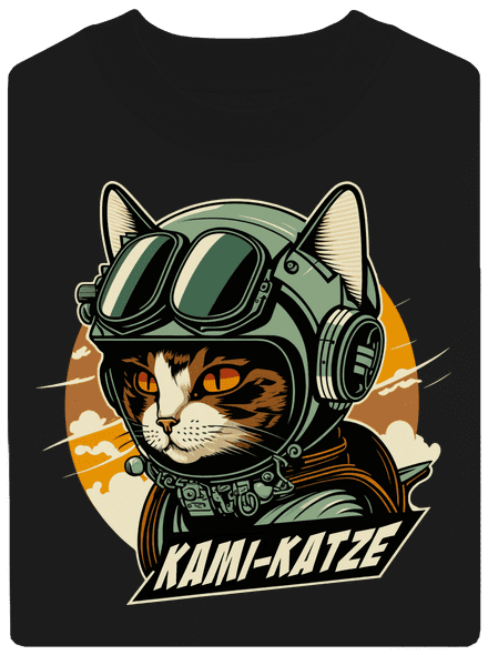 Kami-Katze unisex mikina bez kapucne Black