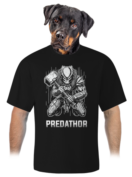PredaThor a kladivko unisex tričko oversized Black