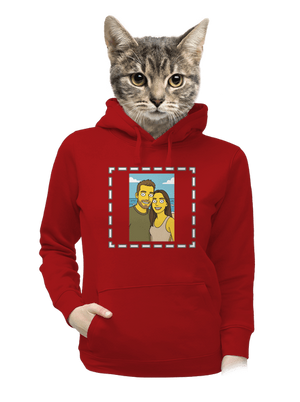 Simpsonovi z vlastnej fotky dámska mikina klokanka Red Mal