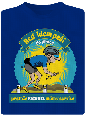 Závislosť na bicykli pánske športové tričko Royal Blue Mal
