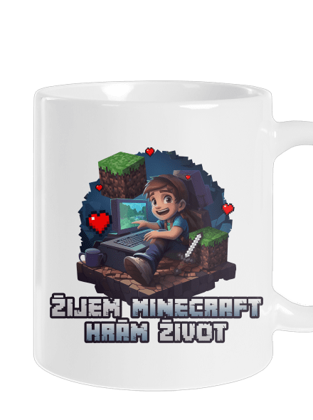 Žijem Minecraft klasický hrnček White