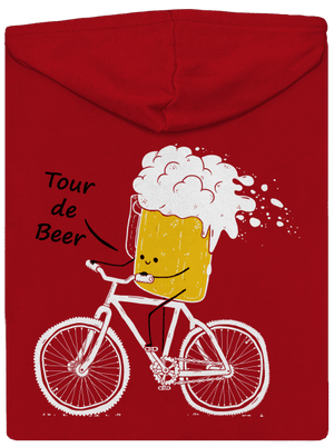 Tour de beer pánska mikina na zips Red