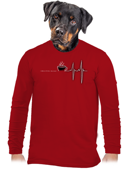 Coffee help pánske dlhý rukáv Red