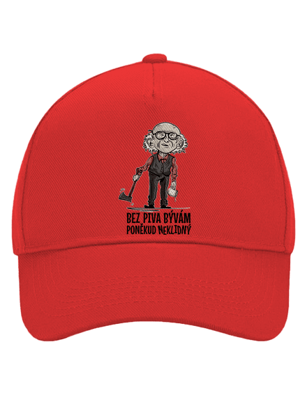 Neklidný bez piva šiltovka baseballka Classic Red