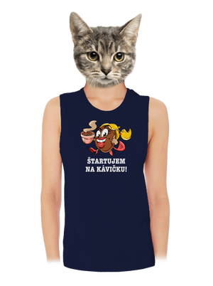 Štartujem na kávičke dámske tielko voľné Navy