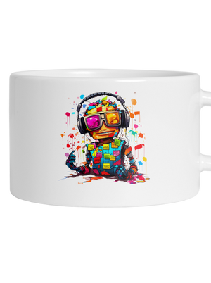 Workaholic robot hrnček makronka White