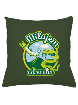 Milujem adrenalín vankúš Olive Green
