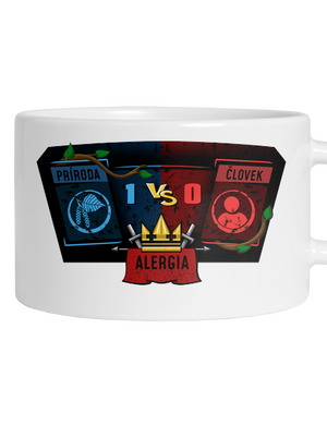 Príroda vs. človek hrnček makronka White