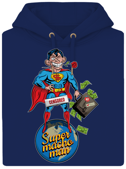 Supermachoman unisex mikina premium Navy