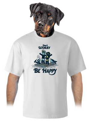 Don't worry unisex tričko oversized White