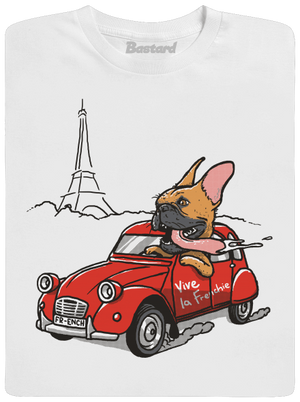 Francúzsky buldoček pánske tričko White