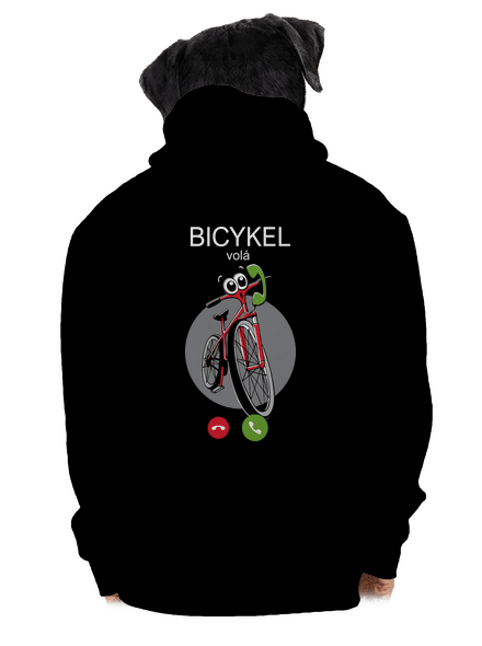 Bicykel volá pánska mikina na zips Black