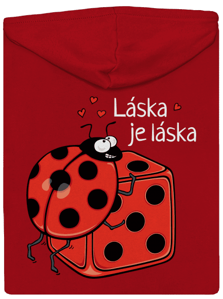 Láska je láska pánska mikina na zips Red