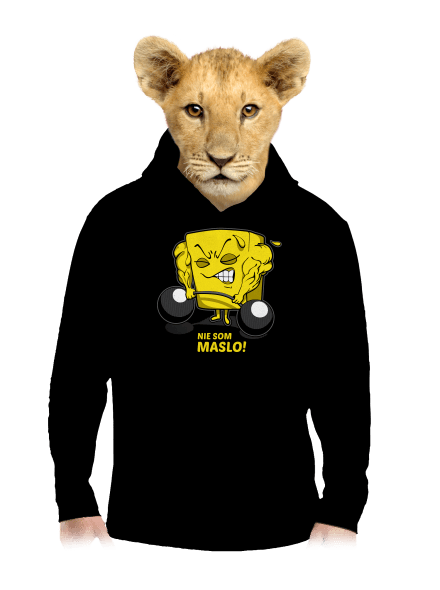 Nie som maslo detská mikina klokanka Black