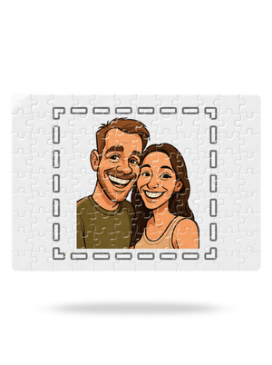 Karikatúra z vlastnej fotky puzzle White