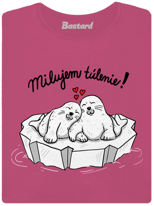 Milujem túlenie dámske tričko s lemom Magenta