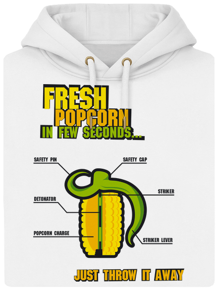 Popcorn grenade unisex mikina premium Snowwhite