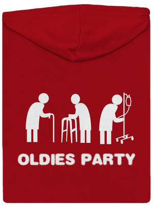 Oldies party pánska mikina na zips Red