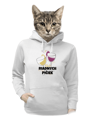 Klub riadnych pičiek dámska mikina klokanka White