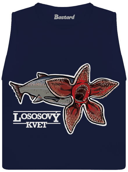 Lososový kvet dámske tielko voľné Navy