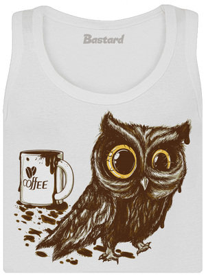 Sova na kofeínu dámske tielko klasické White