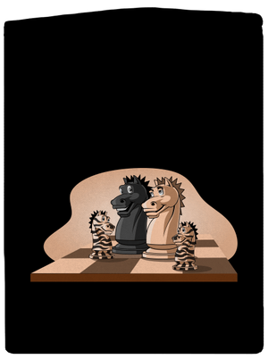 Šachová rodina pánska mikina na zips Black