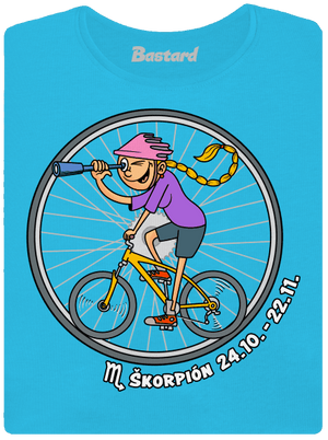Cyklistický horoskop: Škorpión dámske tričko s lemom Blue Atol
