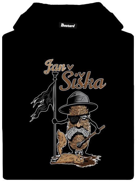 Jan Šiška pánska mikina klokanka Black