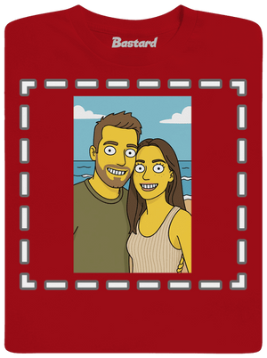 Simpsonovi z vlastnej fotky pánske dlhý rukáv Red