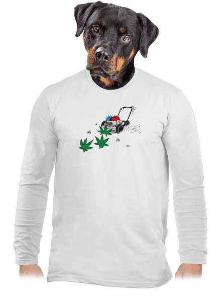 Ganja kríza pánske dlhý rukáv White