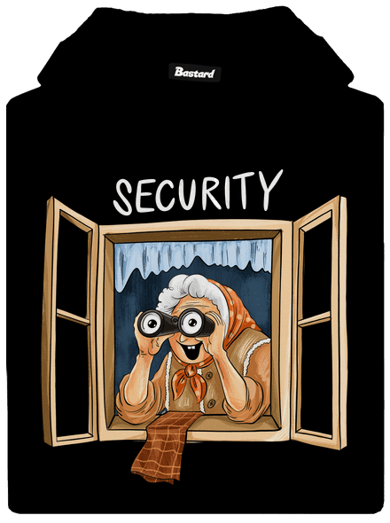 Security babička pánska mikina klokanka Black