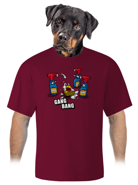 Gang Bang unisex tričko oversized Garnet