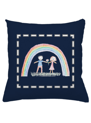 Detské kresby - Nahraj vlastnú vankúš Dark Navy