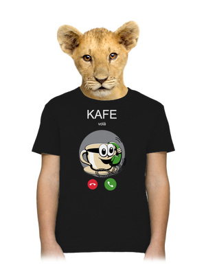 Kafe volá detské tričko Black
