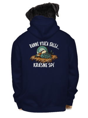 Ranné vtáča spí pánska mikina na zips Navy
