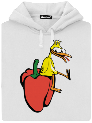 Kura na paprike dámska mikina klokanka White