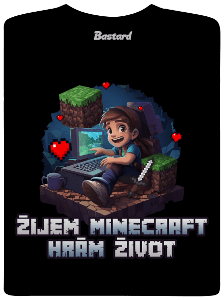 Žijem Minecraft pánske dlhý rukáv Black