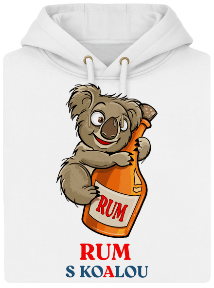 Rum s koalou unisex mikina premium Snowwhite