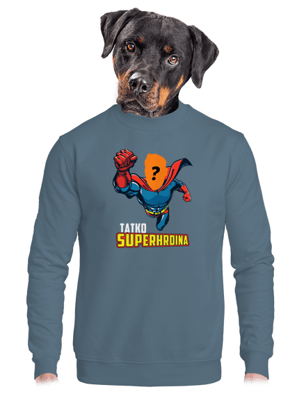 Tatko superhrdina unisex mikina bez kapucne Nordic Blue